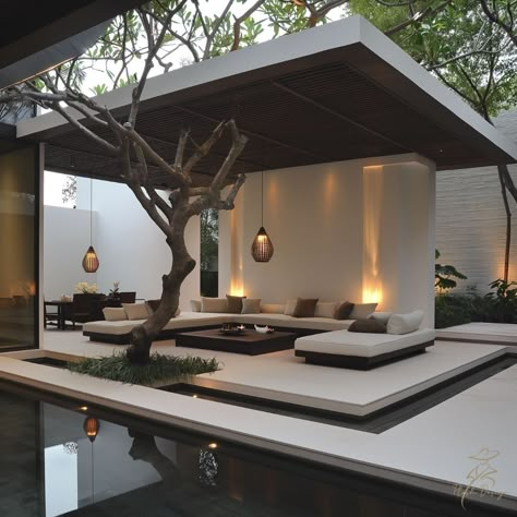 Minimalism has been a popular interior design staple for decades. However, if pure minimalism is a little 'dull' then you'll love our fusion of asian influences. It's a brilliant, and elegant, way to notch up your minimalist decor. Read it on https://loom.ly/xfTzMkw All renders created by Plush Design Interiors #asianminimalism #plushdesigninteriors #adelaideinteriordesigner #interiordesigneradelaidehills #adelaidedesignblog Courtyard Patio Design, Modern Courtyard Design, Asian Houses, Minimalistic Interior Design, Luxury Garden Design, Villa Interior Design, Landscape Interior, Asian Interior Design, Small Backyards