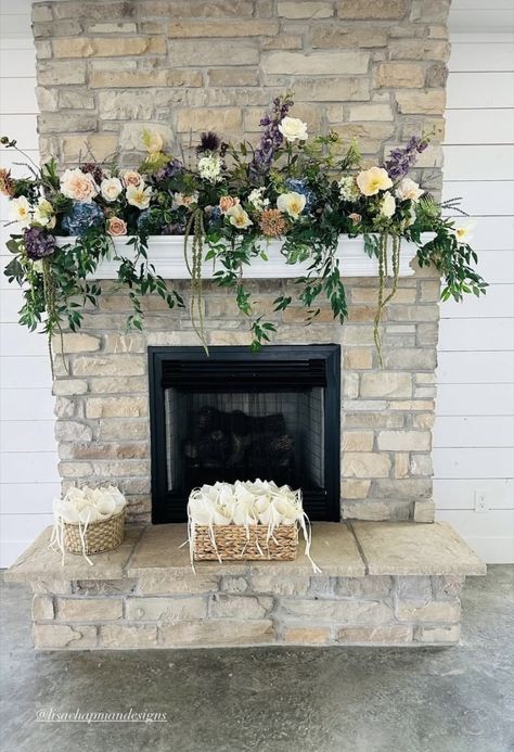 Floral Fireplace Decor, Wedding Mantel Flowers, Wedding Fireplace Decorations, Floral Fireplace, Mantel Flowers, Wedding Fireplace, Fireplace Mantle Decor, My Colors, Floral Arrangements Wedding