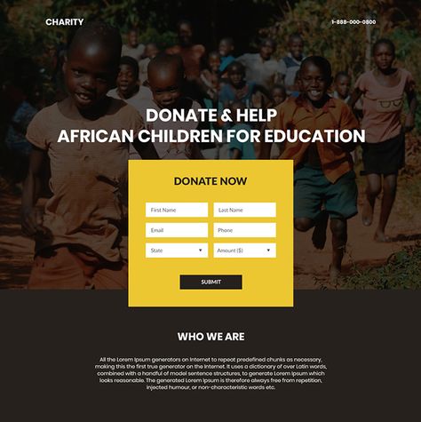 Donation Page Web Design, Nonprofit Website Design, Nonprofit Website, Dribbble Design, Ui Website, Donation Page, Feeding America, African Children, Sentence Structure