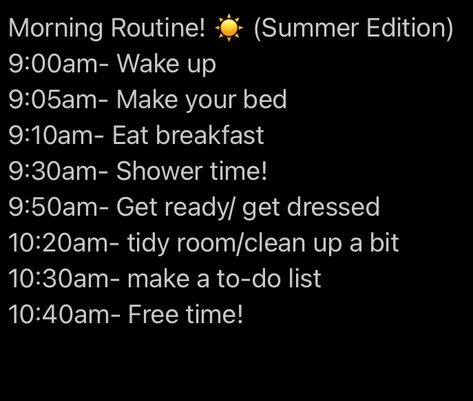 Healthy Summer Routine, Summer Morning Routine, Summer Routine, School Routine For Teens, Fun List, School Routine, Summer Morning, Summer Fun List, Shower Time