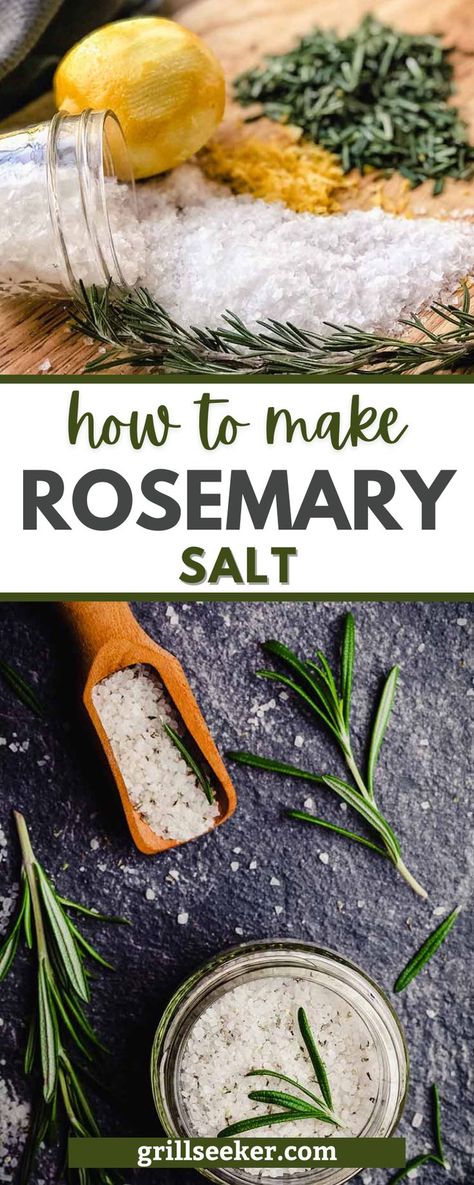 Infused Salt Recipes, Rosemary Salt Recipe, Flavored Salts Recipes, Herb Salt Recipe, Flavored Salt, Herb Salt, Infused Salt, Rosemary Salt, Salt Gifts