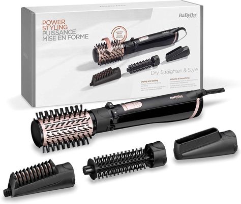 The BaByliss AS200E Rotating Warm Air Brush Set offers effortless hair styling and drying with its innovative design combining a hair dryer and rotating brush in one handy tool. Curling Brush, Static Hair, Hair Dryer Brush, Effortless Hairstyles, Static Electricity, Frizzy Hair, Ceramic Coating, Best Model, Anti Frizz Products