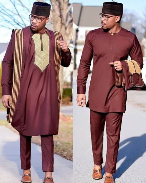 Classy Man, Agbada Design, African Men Clothing, African Wear For Men, Male Outfit, Dinner Gowns, Costume Africain, Wedding Outfits For Groom, Nigerian Men Fashion