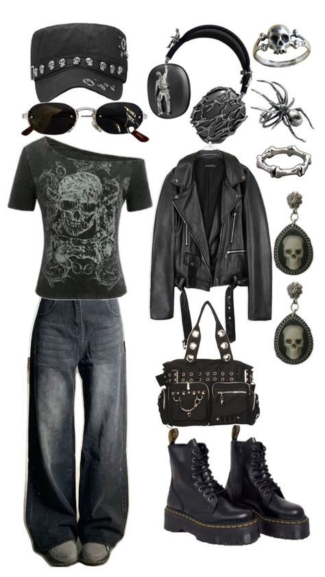 #y2k #black #goth #emo #Y2K #funny Goth Yk2 Outfits, Black Jeans Goth Outfit, Hello Kitty Emo Outfits, Emo Style Women, 2000s Fashion Outfits Emo, Vintage Emo Outfits, 2000s Fashion Goth, Alt Clothing Style, Emo Grunge Outfits Punk Rock