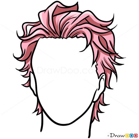 Hair Front Drawing, Slick Back Hair Drawing Reference, Headband Drawing Reference, Drawing Headband, Anime Hairstyles Men, Headband Drawing, Easy Hair Drawings, Short Hair Drawing, Drawing Male Hair