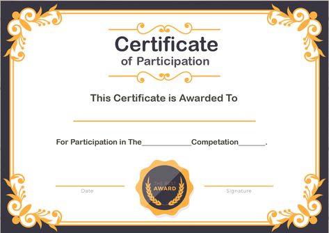 Certificate Of Participation Template Doc Participation Certificate, Certificate Of Participation, Certificate Of Participation Template, I Hope