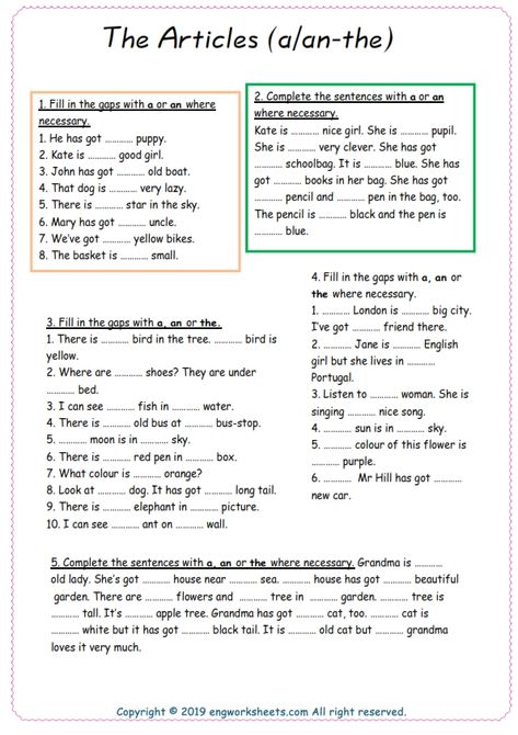 Articles In English Grammar, Korean Flashcards, Article Grammar, Articles Activities, Articles Worksheet, Articles For Kids, English Grammar Exercises, English Grammar For Kids, Grammar For Kids