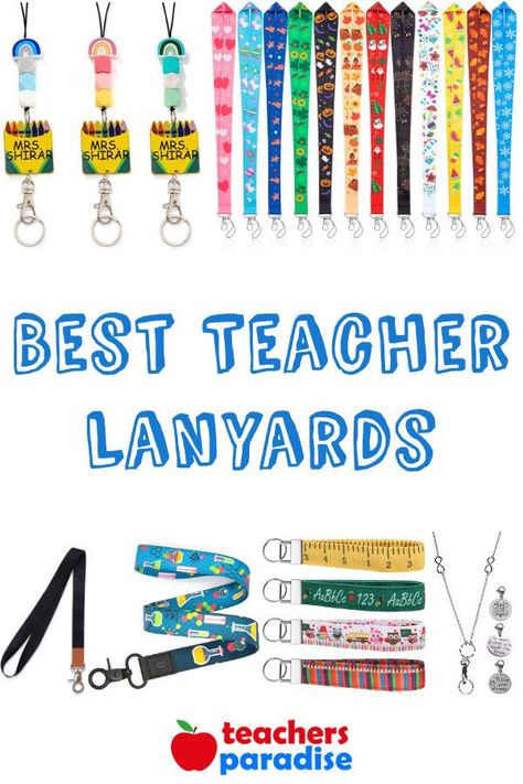 Teachers' keys or IDs are usually hung around their necks, clipped on their shirt pockets or belt, or worn hanging from their wrists; lanyards are a modern school-day accessory. With so many lanyard styles to choose from, we set out to find the best teacher lanyards. Lanyards For Teachers, School Lanyard, Teacher Lanyards, Modern School, Teachers Day Gifts, Teacher Lanyard, Substitute Teacher, School Accessories, 1st Day Of School