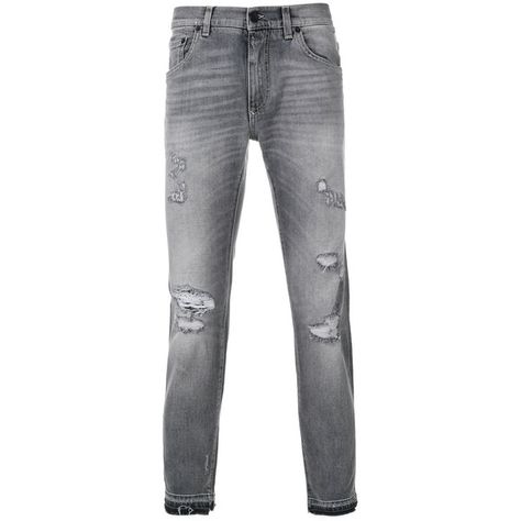 Dolce & Gabbana distressed skinny jeans ($775) ❤ liked on Polyvore featuring men's fashion, men's clothing, men's jeans, grey, mens destroyed jeans, mens grey jeans, mens zipper jeans, mens button fly jeans and mens distressed jeans Mens Grey Jeans, Mens Distressed Jeans, Grey Ripped Jeans, Grey Jeans Men, Torn Jeans, Ripped Jeans Men, Zipper Jeans, Destroyed Jeans, Button Fly Jeans