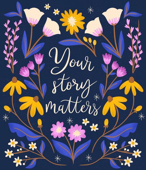 Your story matters ❤️ Joing #mixitupmay24 with @heyalissandra @winkandwonder @iamgiagraham @littlesistersstudio with bright+lavendera+blooms #inspirationalquotes #positivequotes #mentalhealthawareness #mentalhealthmatters #womenofillustration #womenoftype #ladieswhodesign Bible Verses Stickers, Validate Yourself, Therapeutic Relationship, Inspiration Messages, Classroom Motivational Posters, Virtual Hugs, Classroom Motivation, Life Messages, Word Of Encouragement