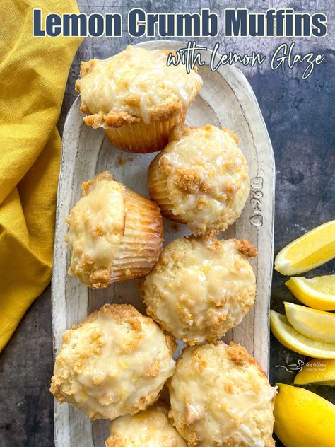 Fluffy and moist bakery-style lemon muffins with a wonderful streusel crumb topping, baked golden brown and glazed with a sweet-tart lemon glaze. You will want to make these muffins again and again! Peasent Bread, Taco Bell Enchirito Recipe, Lemon Crumb Muffins, Enchirito Recipe, Dutch Oven Dinners, Muffins Lemon, Brown Sugar Pound Cake, Bakers Oven, Oven Dinners