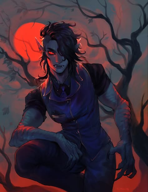 D&d Dhampir, Female Werewolf Art Character Design, Dnd Werewolf Character, D&d Vampire, Gangrel Vtm, Dhampir Character Art, Elf Werewolf, Dnd Vampire Character, Vampire Character Art Male