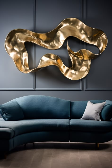 14 Jaw-Dropping Large Wall Art Ideas for Living Rooms in 2024 - Quiet Minimal High End Wall Decor, Large Wall Sculpture, Chic Restaurant Design, Wall Art In Living Room, Large Wall Art Ideas, Art In Living Room, Wall Concept, Living Room Wall Art Ideas, Sculptural Wall Art