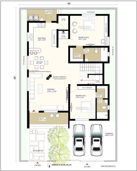 40×60 House Plans, Small House Design Floor Plan, 30x50 House Plans, Budget House Plans, 2d Floor Plan, Building Design Plan, 2bhk House Plan, House Plans With Pictures, Indian House Plans