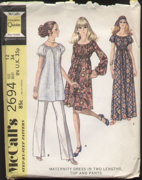 90s Maternity, Hippie Pregnancy, Maternity Dress Pattern, Maternity Sewing Patterns, Maternity Patterns, Maternity Sewing, Vintage Maternity, 60s 70s Fashion, Peasant Dress