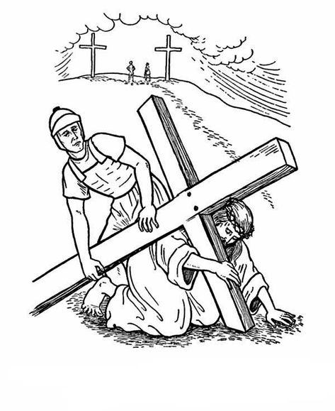 Good Friday Coloring Pages Good Friday Drawing, Good Friday Meaning, Third Grade Lesson Plans, Carrying Cross, Good Friday Images, Cross Coloring Page, Jesus Coloring Pages, Easter Bunny Colouring, Scripture Coloring