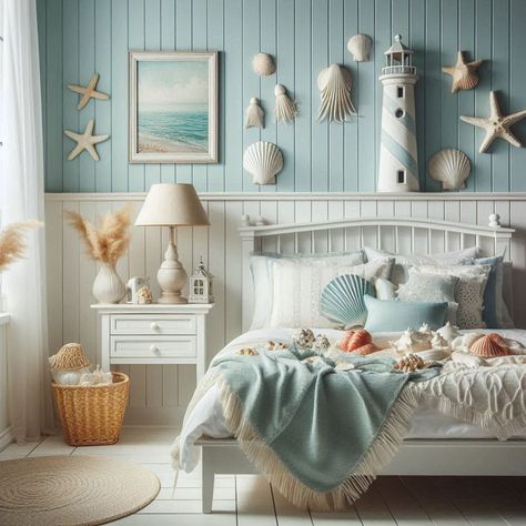 Beach Theme Bedroom, New England Interior Design, Light Wood Furniture, Retreat Bedroom, New England Interior, Coastal Bedroom Ideas, 2024 Bedroom, Mediterranean Living Room, Beachy Bedroom