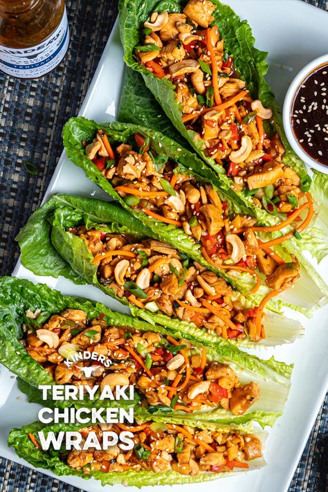 Teriyaki Chicken Lettuce Wraps, Pasti Fit, Pollo Teriyaki, Resep Smoothie, Plats Healthy, Cibo Asiatico, Shredded Carrots, Lettuce Wrap Recipes, Resep Diet