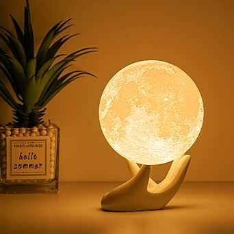 Decorative Night Lights, Moon Lamp, Relaxing Atmosphere, Night Light Kids, Moon Light, Touch Lamp, Funny Birthday Gifts, Ceiling Fan In Kitchen, Ceramic Base