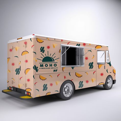 Food Truck Psd Projects :: Photos, videos, logos, illustrations and branding Taco Food Truck Design, Mexican Food Truck Design, Food Truck Design Exterior, Food Truck Wrap Design, Food Truck Designs, Food Truck Tacos, Food Truck Illustration, Foodtruck Design, Food Truck Branding