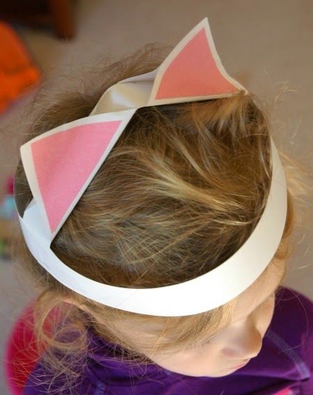 Paper Kitty Cat Ears Craft for Kids November Crafts Preschool, Paper Kitty, Diy Cat Ears, Tiny Bites, Paper Dinosaur, Storytime Crafts, Dinosaur Hat, Cat Headband, November Crafts