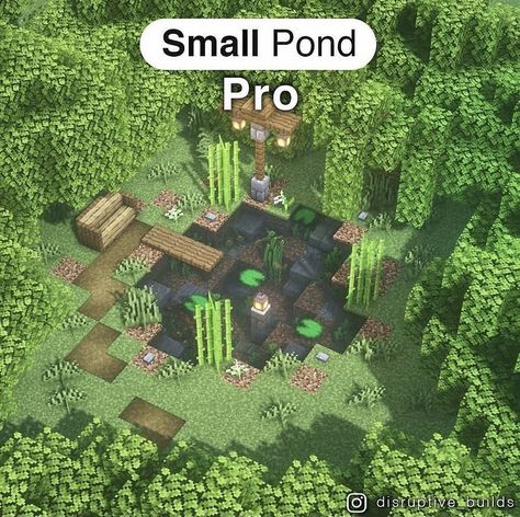 Pond Idea Minecraft, Minecraft Building Ideas Pond, Pond Design Minecraft, Cute Pond Minecraft, Froglight Ideas Minecraft, Pond Minecraft Ideas, Pond Ideas Minecraft, Minecraft Pond Design, Minecraft Ponds