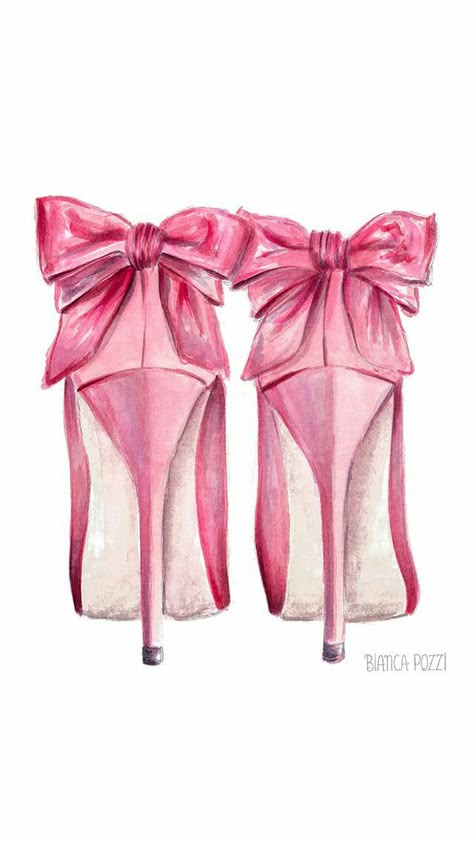 High Heel Illustration Pretty Drawings, Pink Pumps, Shoe Art, Everything Pink, الرسومات اللطيفة, Fashion Sketches, Fashion Drawing, Pink Aesthetic, Cute Wallpapers