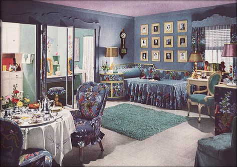 1940s One Room Apartments | Flickr - Photo Sharing! Retro Apartment Decor, 1940s Interior, 1940s Decor, Retro Apartment, 1950s Decor, One Room Apartment, 1940s Home, Living Vintage, Retro Interior