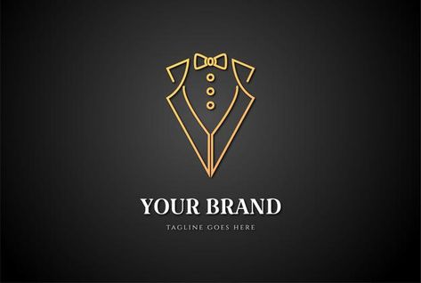 Luxury Business Tuxedo In Suiting Fabric, Classic Business Tuxedo In Suiting Fabric, Suit Logo Design, Tie Logo Design, Luxury Semi-formal Tuxedo In Suiting Fabric, Clothes Logo Design, Suit Logo, Tailor Clothes, Bow Tie Tuxedo