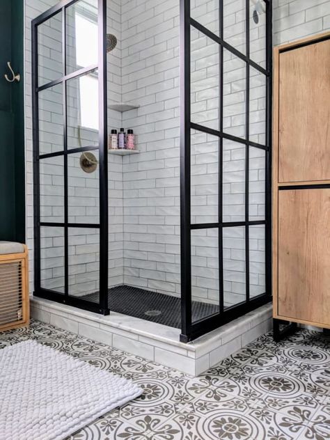 Here’s the Truth About Fixed Shower Panels Tiny Aesthetic, Shower Glass Panel, Shower Curb, Bathroom Downstairs, Glass Shower Panels, Beautiful Tile Floor, Panel Ideas, Bathroom Addition, Cozy Bathroom