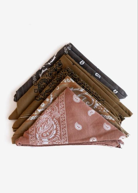 Brown Bandana, Bandana Designs, Uni Fashion, Bandana Colors, Vintage Bandana, Lesbian Fashion, Textile Prints Design, Bandana Design, Lauren Manoogian