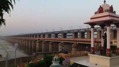 #Prakasam_Barrage, #Vijayawada – Famous for Interesting Geography - Our trip was getting exciting and the kids were having a wonderful time. I had my plan scheduled and so the point of our visit is no less important than the Prakasam Barrage. Situated in the outskirts of Vijayawada, a commercial and #tourism based city in southern India, Prakasam Barrage is 1223.5 meters long. Vijayawada City, Tourist Places, Andhra Pradesh, India Travel, Wonderful Time, Ferry Building San Francisco, Geography, The Kids, Krishna