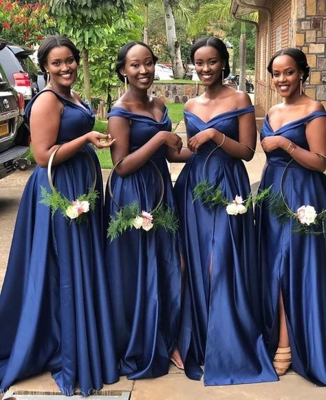 10 Best Bridesmaids Styles To Copy 2019 – A Million Styles African Bridesmaids, Navy Blue Bridesmaids, Navy Blue Bridesmaid Dresses, Custom Bridesmaid Dress, Bridesmaid Dressing Gowns, Cheap Bridesmaid, Cheap Bridesmaid Dresses, Bridesmaid Style, Blue Bridesmaid Dresses