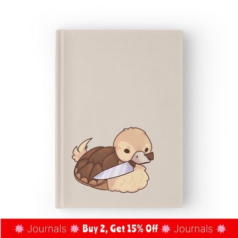 High-quality hardcover journal with wraparound print. 128 pages in ruled, graph or blank options. Little dangerous turtle duck with knife! Turtle Duck, Duck With Knife, A Journal, Hardcover Journals, Avatar, For Sale, High Quality