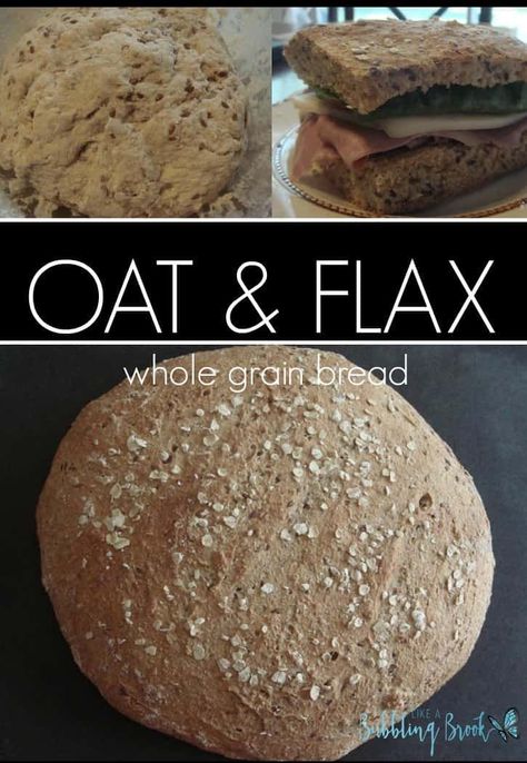 Whole Wheat Bagel Recipe, Wheat Bagel Recipe, Flax Seed Bread Recipe, Intentional Homemaking, Garbage Bread, Flax Bread, Oat Bread Recipe, Flax Seed Muffins, Flaxseed Bread