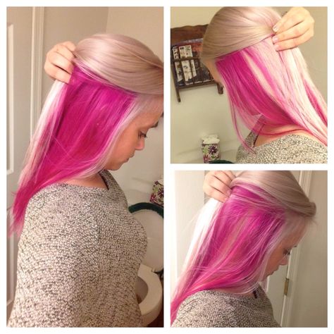 Pravana wild orchid. Pravana magenta. White hair. Pink hair. Blonde and pink. White and pink hair. Pastel Pink Hair Color, Tan Skin Blonde Hair, Hair Color Rose Gold, Peekaboo Hair, Pastel Pink Hair, Pretty Hair Color, Hair Color Pink, Wild Orchid, Penteado Cabelo Curto