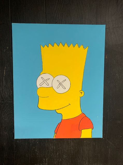 Bart Simpson Canvas Painting, Bart Simpson Painting, Disney Canvas Paintings, Disney Canvas, Bird Houses Diy, The Simpson, Cartoon Painting, Canvas Ideas, Small Canvas Art