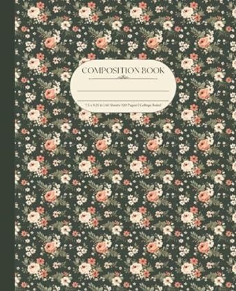 Composition Notebook: Rustic Aesthetic Flowers Retro Vintage Style | 7.5" x 9.25" | College Ruled 120 Pages: Publishing, AesthetCampus: Amazon.com: Books Aesthetic Notepad, Goodnotes Cover, Goodnotes Notebook, Composition Notebook Covers, Notes Cover, Composition Books, Composition Notebooks, Notebook Cover Design, Book Cover Template