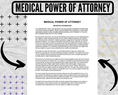 Medical Power of Attorney Medical Power of Attorney MPOA Form Medical Power of Attorney POA Aka Health Care Surrogate Designation - Etsy Medical Power Of Attorney Form, Medical Power Of Attorney, Estate Planning Checklist, Power Of Attorney Form, Emergency Binder, Will And Testament, Legal Forms, Emergency Plan, Power Of Attorney