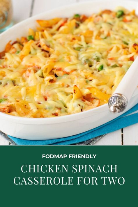 Small Batch Chicken Spinach Casserole Chicken Spinach Casserole, Casseroles For Two, Casserole For Two, Chicken And Spinach Casserole, Single Serve Meals, Tonights Dinner, Batch Recipes, Spinach Casserole, Recipe For 1