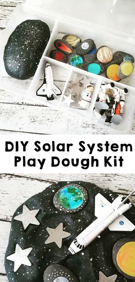 Solaire Diy, Play Dough Kits, Diy Solar System, Diy Playdough, Sensory Kits, Space Unit, Playdough Activities, Playdough Kits, Space Activities