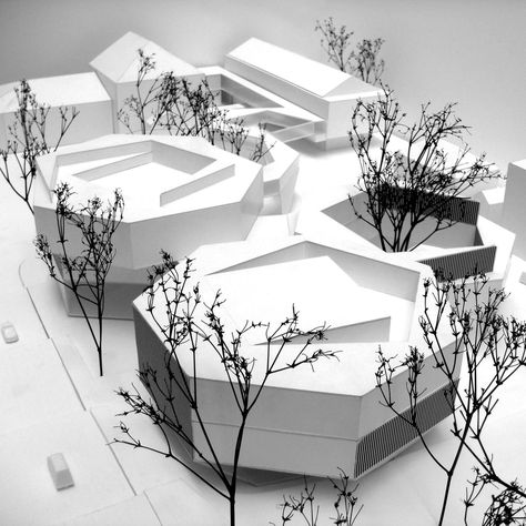 Mansilla + Tuñón Arquitectos, vi.vo.architektur.landschaft · Kunsthaus De Zurich · Divisare Hexagonal Architecture, Maquette Architecture, Urban Design Concept, Concept Models Architecture, Pavilion Design, Arch Model, Architecture Design Sketch, Architectural Model, Architecture Models