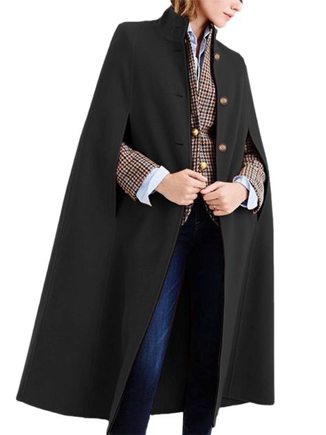 16 of the Best Capes Fashion Girls Will Be Investing In | Who What Wear Capes Fashion, Long Cape Coat, Winter Cloak, Peter White, Wool Cape Coat, Long Cape, Fall Trend, Knitted Cape, Ladies Poncho