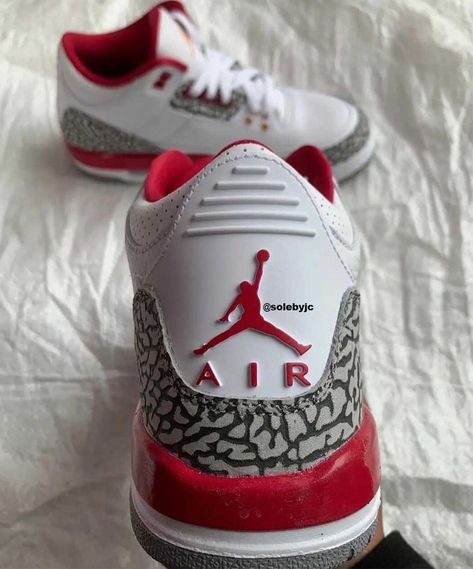 Air Jordan 3 Cardinal Red, Jordan 3 Cardinal Red, Nike Air Jordan 3, Red Outfits, Air Jordan 13 Retro, Jordan 13 Retro, Lucky Green, Red Sneakers, Air Jordan 3