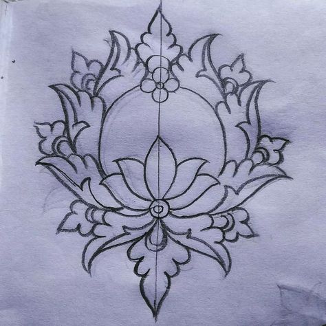 Motif Design Embroidery, Flower Design Drawing, Pattern Design Drawing, Flower Pattern Drawing, Arte Doodle, Motifs Design, Simple Rangoli Designs Images, Design Pattern Art, Flower Drawing Design