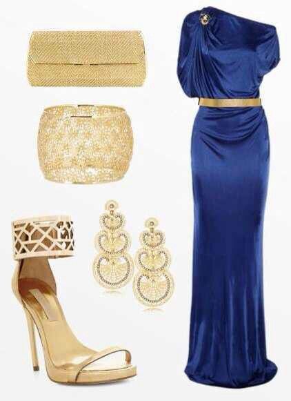 Blue and Gold ...love the blue! Chique Outfits, Elegant Attire, Royal Blue And Gold, Changing Room, Night Blue, Formal Style, Gorgeous Gowns, Blue And Gold, Formal Gowns