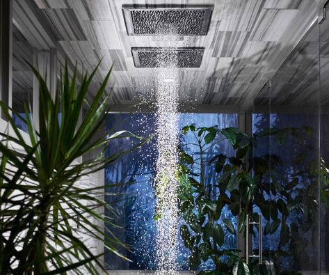 Kohler Real Rain Shower Head Bath Trends, Minimalist Garden, Rainfall Shower Head, Bath Ideas, Luxe Interiors, Bathroom Trends, Rainfall Shower, Elements Of Design, Rain Shower Head