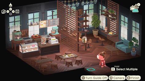 Acnh Paradise Planning Cafe, Animal Crossing Cafe Ideas Indoor, Animal Crossing Cafe Ideas Dlc, Animal Crossing Happy Home Paradise Cafe, Animal Crossing Hotel Ideas, Animal Crossing Cafe Ideas, Cafe Animal Crossing, Caffe Design, Cafe Floor Plan