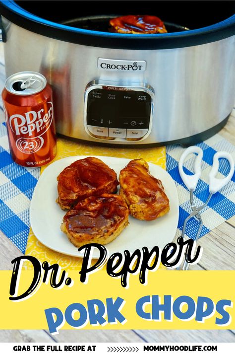 Dr Pepper Pork Chops, Bbq Pork Chops Crock Pot, Pork Chops Slow Cooker, Dr Pepper Pork, Pepper Pork Chops, Slow Cooker Pork Chops Recipes, Crockpot Pork Loin, Pepper Pork, Pork Chop Recipes Crockpot