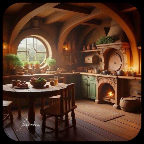 Hobbitcore Home Decor, Hobbit House Aesthetic, Bag End Hobbiton, Hobbit Hole Interior, Hobbit Pantry, Hobbit Kitchen, Rh Bedroom, Hobbit Core, Hobbit House Interior